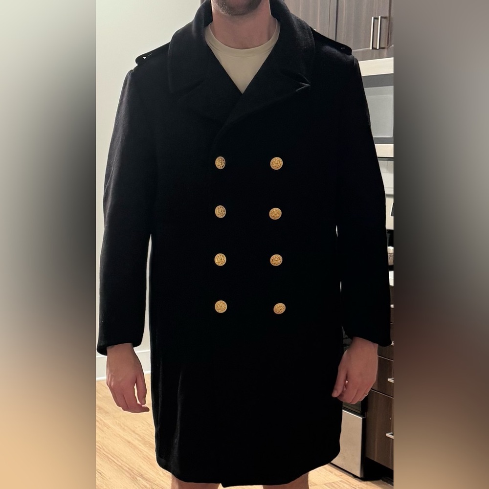 Men's Authentic Navy Bridge Coat, Double-Breasted